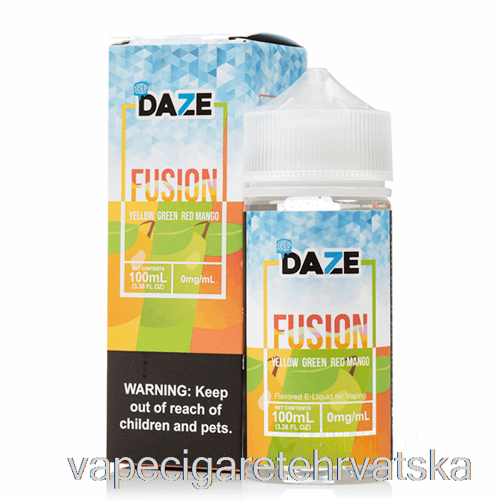 Vape Hrvatska Iced Yellow Green Red Mango - 7 Daze Fusion - 100ml 3mg